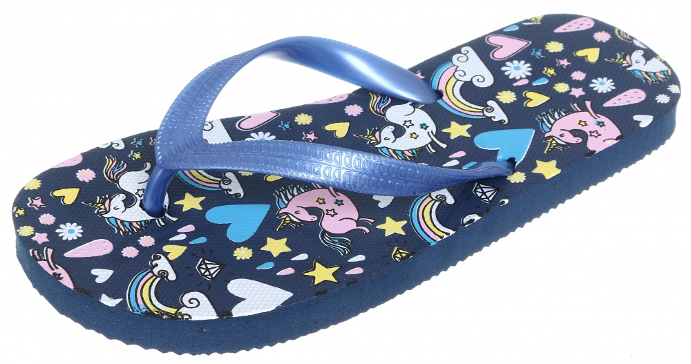 Вьетнамки для девочек Shantou Единорог р.30-31 темно-синий (NRSS18)