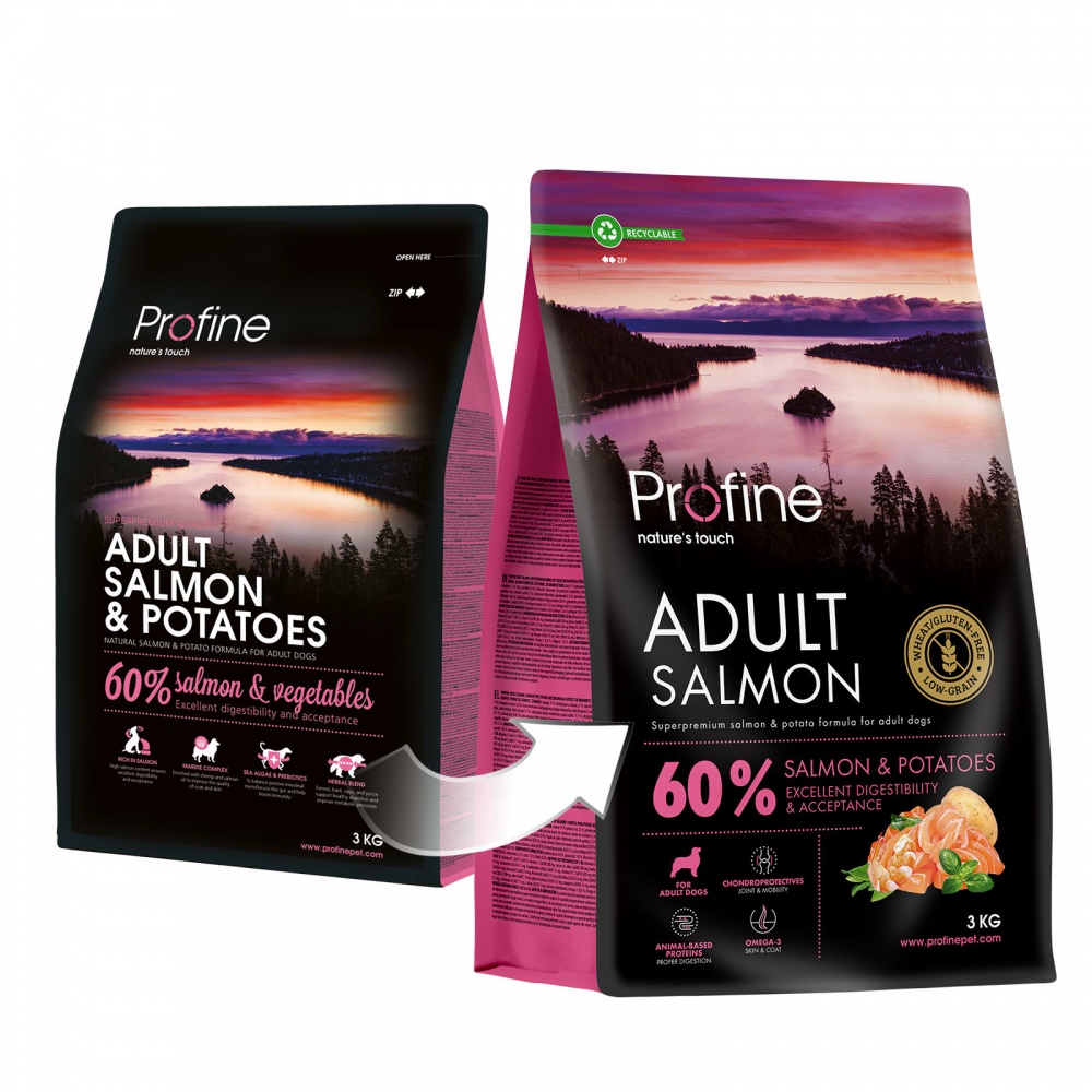 Корм сухий Profine Adult для дорослих собак всіх порід з лососем та картоплею 3 кг