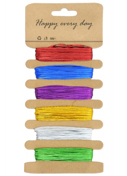 Набор лент для упаковки 19334 6 шт. 0,3 см 5,5 м разноцветный 
