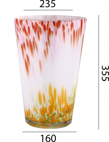 Ваза скляна Wrzesniak Glassworks Confetti опал 35 см різнокольоровий 