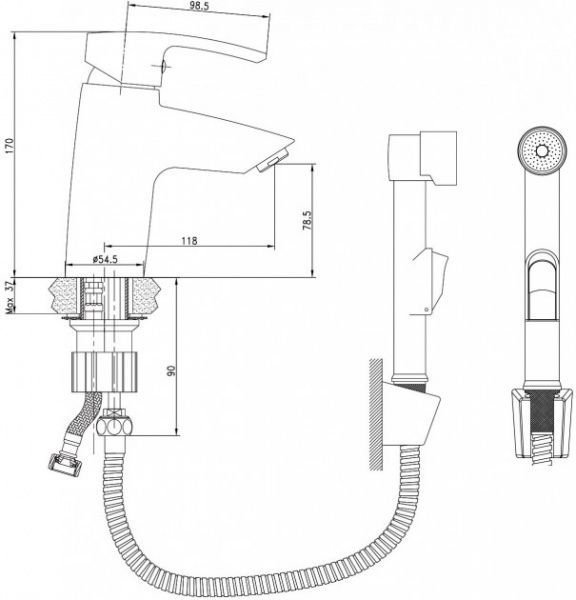 Смеситель для умывальника Imprese Horak 05170BT