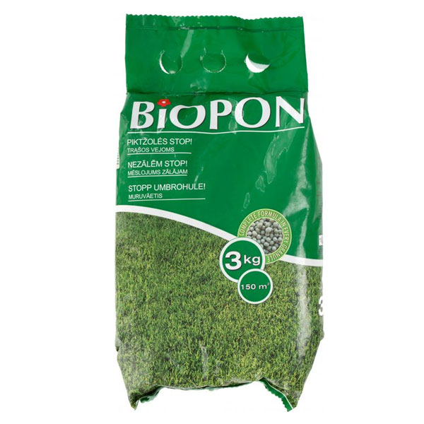 Добриво мінеральне BIOPON для газону проти бур'янів 3 кг