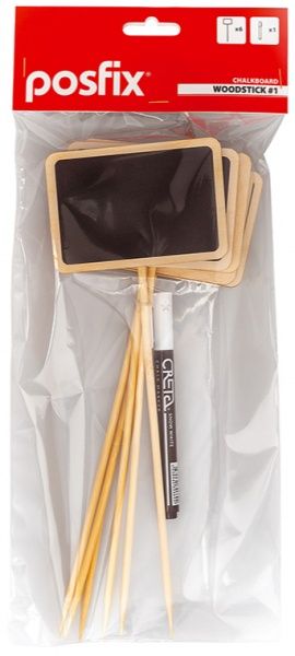 Табличка ценник меловая 80х50 мм WOODSTICK #1 6 шт.