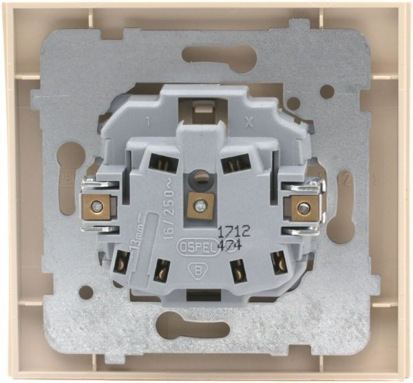 Розетка без заземления Ospel Kier 16 А 250 В без шторок кремовый GP-1W/01