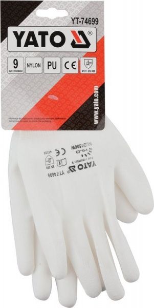 Перчатки YATO с покрытием полиуретан L (9) YT-74699