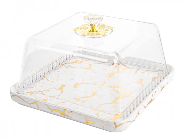 Блюдо з кришкою Marble White 926-009 Lefard 