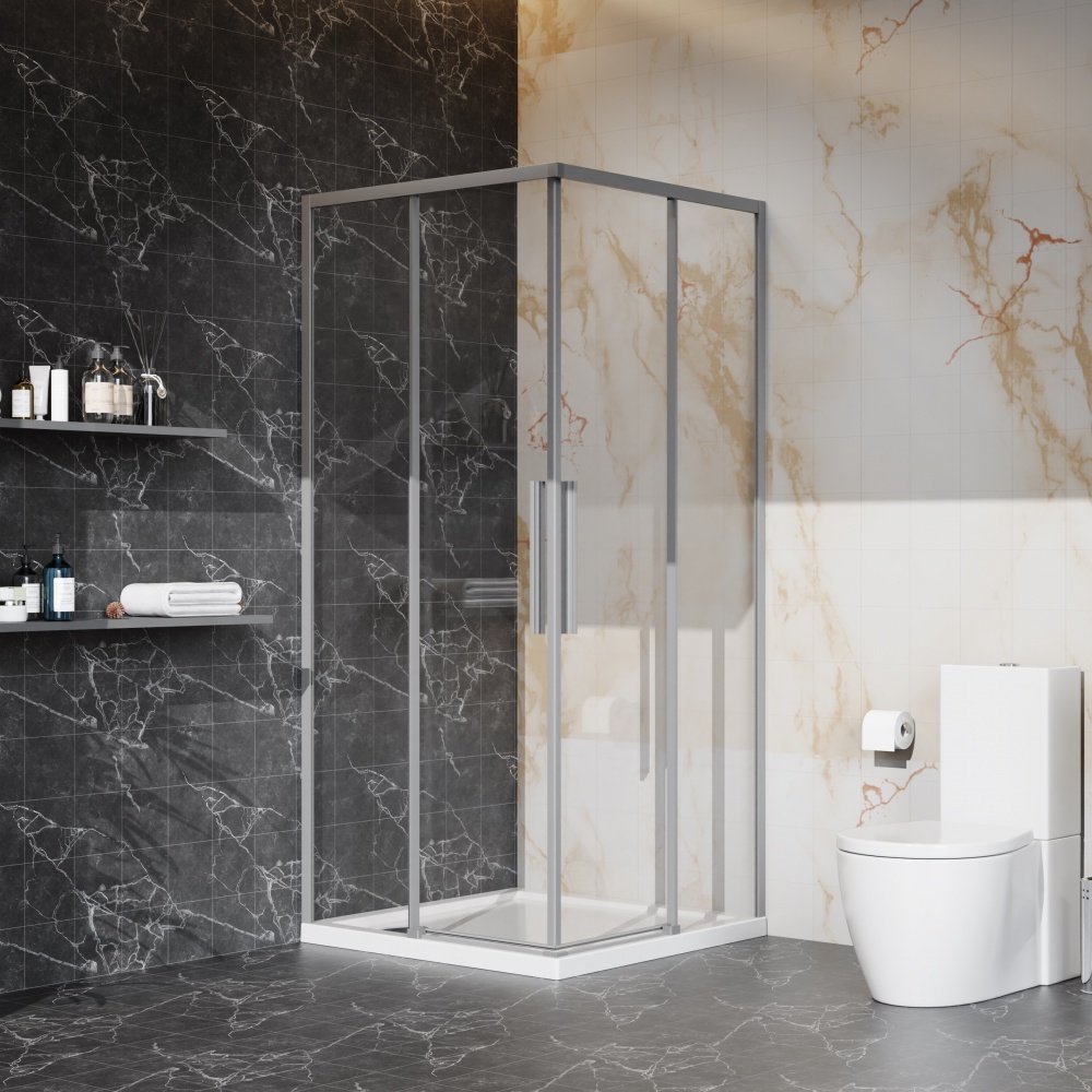 Душова кабіна Koller Pool Proxima 900х900х1950 мм, gun metal, скло 6 мм, clear