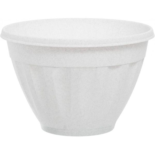 Горшок пластиковый Алеана Жанна глубокий круглый 6л белый с серым (112086) 