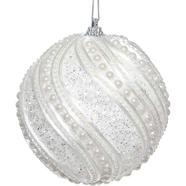 Шарик новогодний Свадебный SDA134880W 80 мм