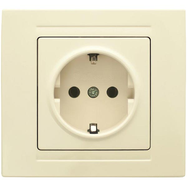 Розетка із заземленням Gunsan Moderna без шторок кремовий MD 29 12 115
