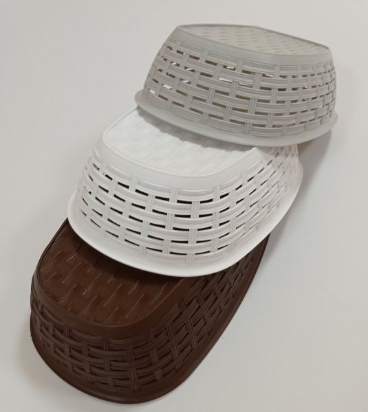 Кошик плетений 25,5x18,5x7,5 см сірий Plastic's Craft