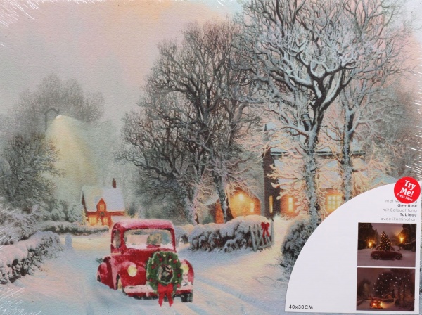 Картина новогодняя с подсветкой 40х30 см ANB000390 