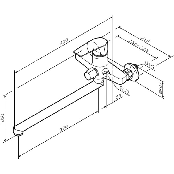 Смеситель для ванны/душа AM.PM Gem F90E90000