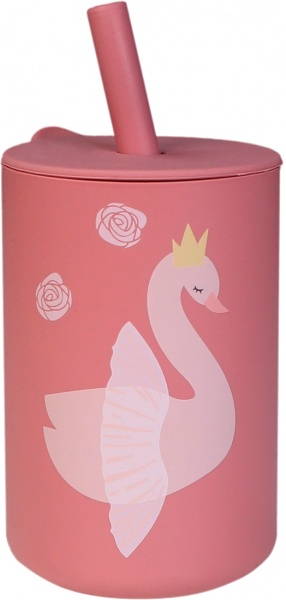 Чашка Tryco з соломинкою силікон попелясто-рожевий TR-392822