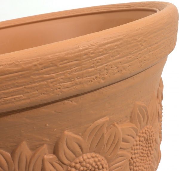 Горщик пластиковий низький SUNNY 300 мм круглий 6л коричневий (10327) 