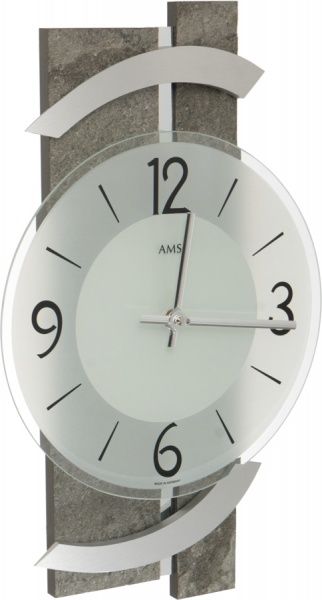 Годинник настінний 40х23 см сірий