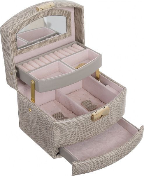 Шкатулка для украшений 16х13,5х12 см серая