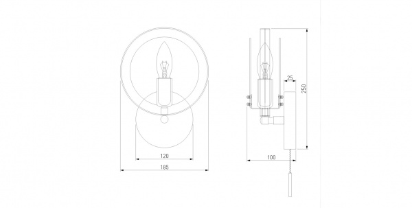 Бра Strotskis Gallo 1x60 Вт E14 черный 70121/1 