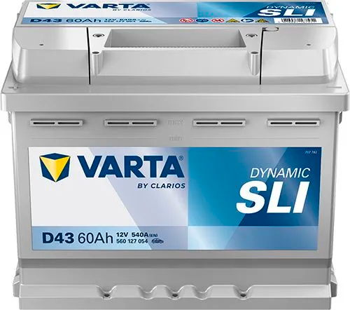 Акумулятор автомобільний Varta DYNAMIC SLI 60Ah 540A 12V «+» ліворуч (560127054)