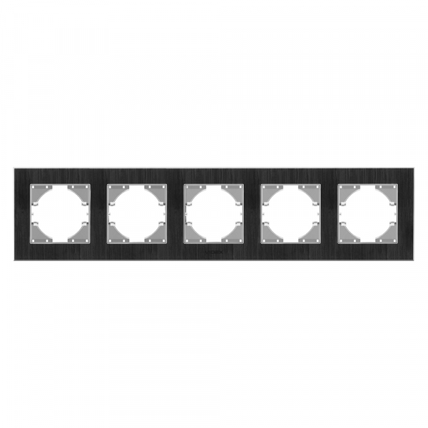 Рамка пятиместная Videx Binera горизонтальная черный VF-BNFRA5H-B