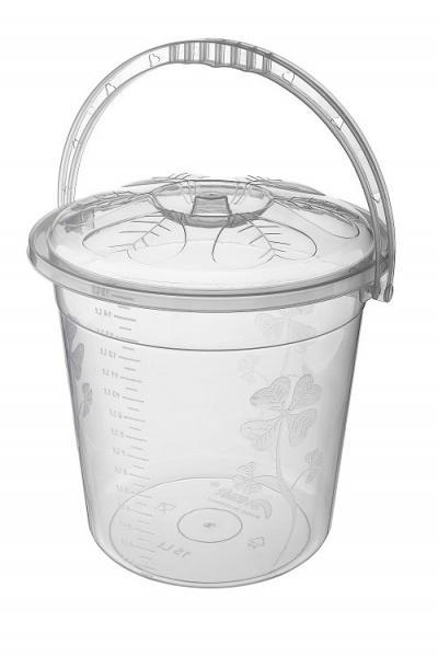 Ведро с крышкой Asude Plastic прозрачное 5 л 5 л прозрачный 