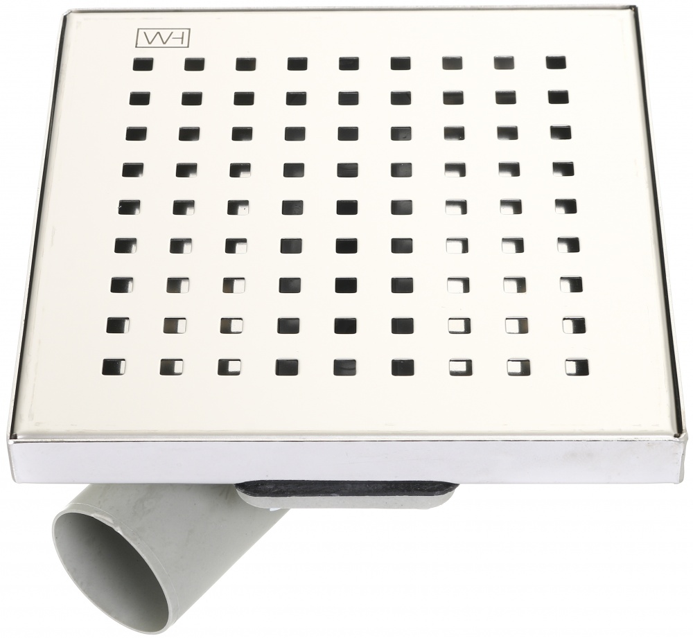 Трап горизонтальный Water House Трап квадратный Water HOUSE 20х20cм, горизонтальный выход на 50мм 360, корпус из нержавеющей стали