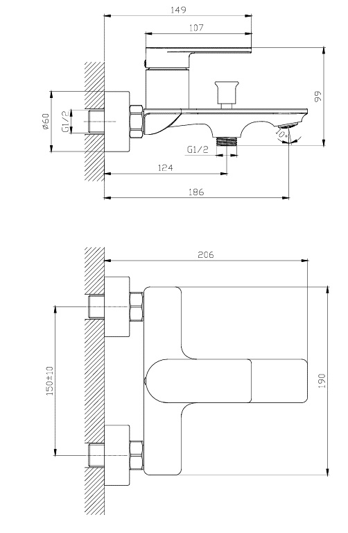 Змішувач для ванни ScandiSPA Lofn хром