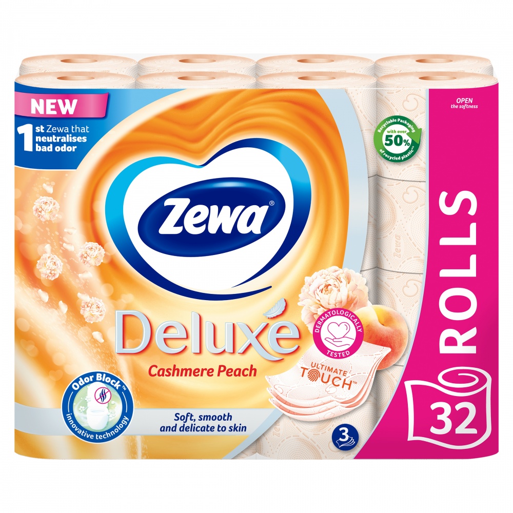 Туалетная бумага Zewa Deluxe с ароматом персика трехслойная 32 шт.