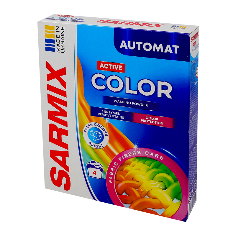 Порошок для машинной и ручной стирки SARMIX Active Color 0,3 кг