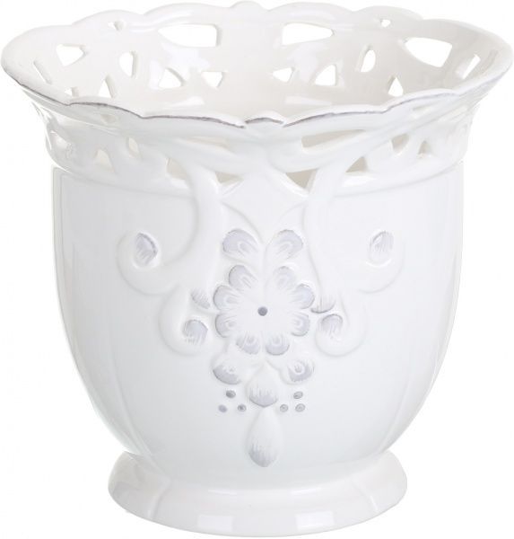 Кашпо керамічне Свіітанок круглий (LJ14A5216WD) айворі 