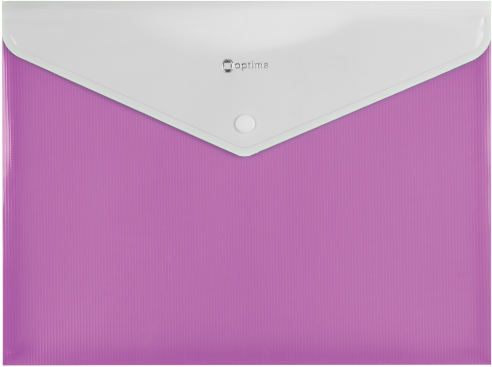 Папка-конверт А4 непрозора на кнопці Смуга рожева Optima O31315-09