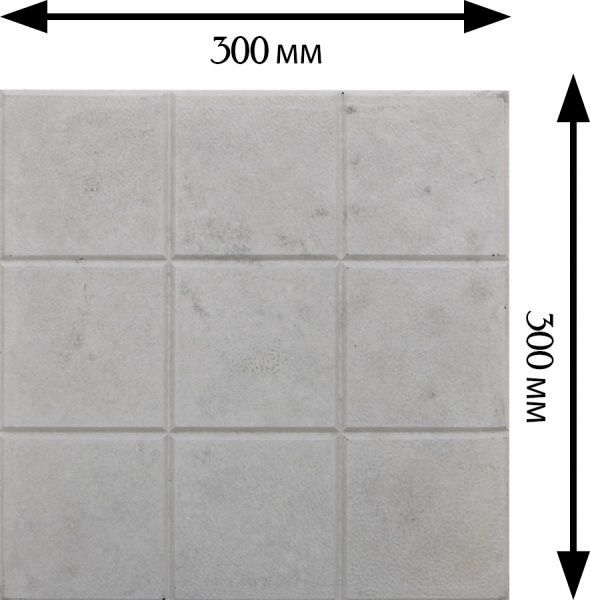 Тротуарная плитка Гранплит Квадрат серая 300х300х30 мм