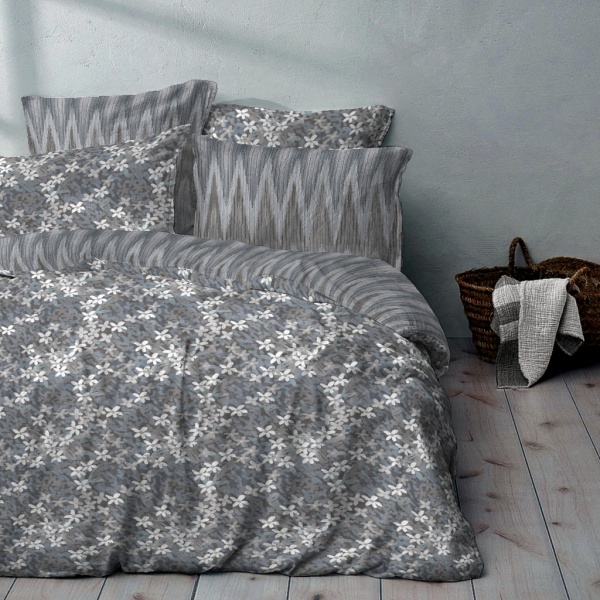 Комплект постельного белья Vilar 2 серый с синим Lameirinho 