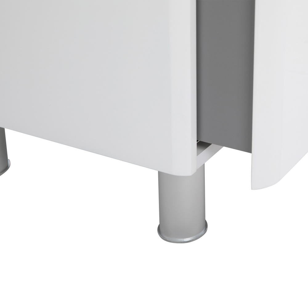 Тумба напольная Aqua Rodos VISTA белый глянец с умывальником Bar двойная чаша 120 см