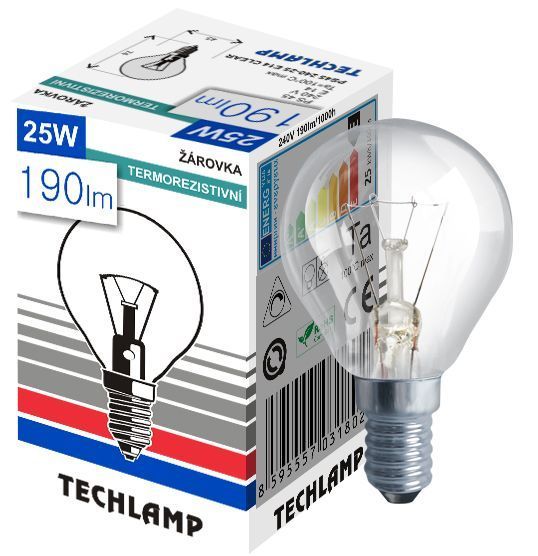 Лампа розжарювання Techlamp P45 25 Вт E14 230 В прозора 