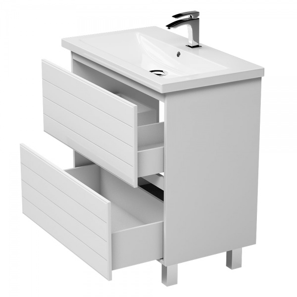 Тумба на ножках Aquarius Siena белый с умывальником Комо 70