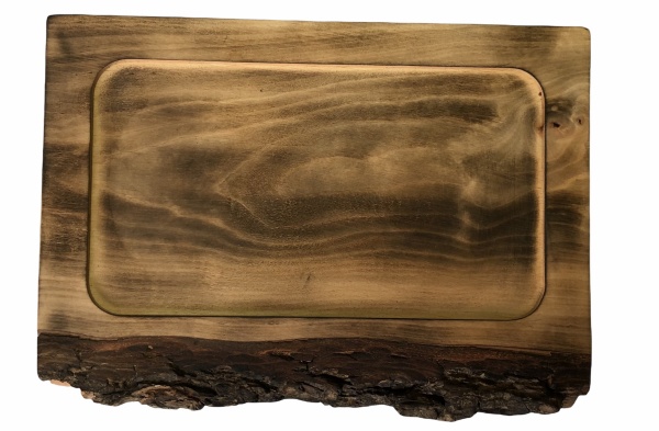 Доска сервировочная с обжигом и корой 29х20 см Tarkus