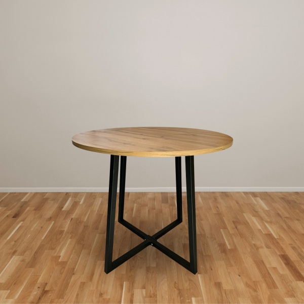 Стол круглый на металлической основе Stern Дуб Тахо 750х800 мм 