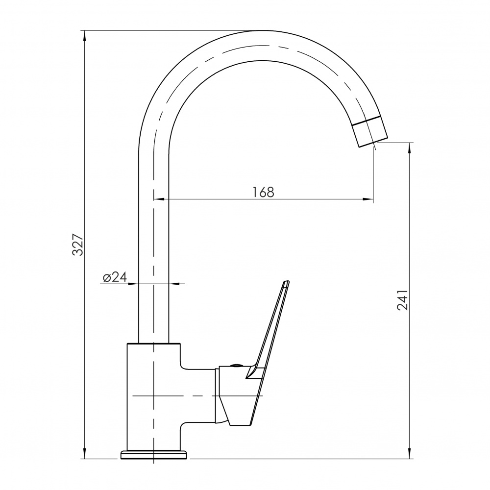 Смеситель для кухни RJ VERO, хром