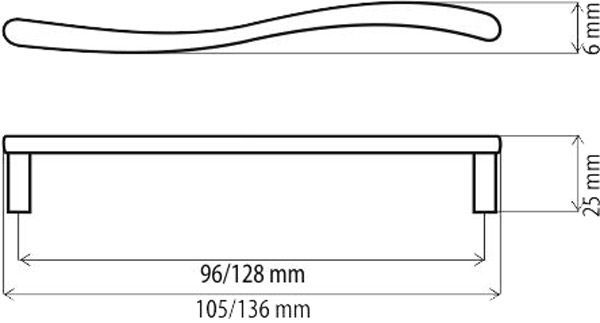 Мебельная ручка DN 43 G2 96 мм хром DC