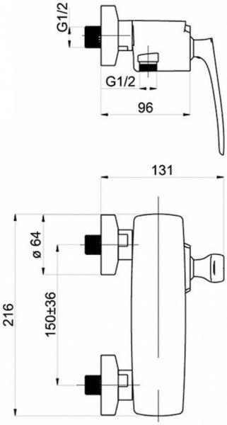 Смеситель для душа Rubineta Aero 540031