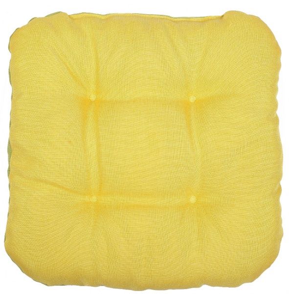 Подушка на стул Безе 41х41х8 жаккард С18+С09 желтый+оранжевый