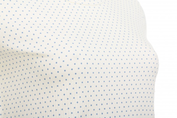 Комплект домашний женский Горошек голубой футболка и капри р. S молочный