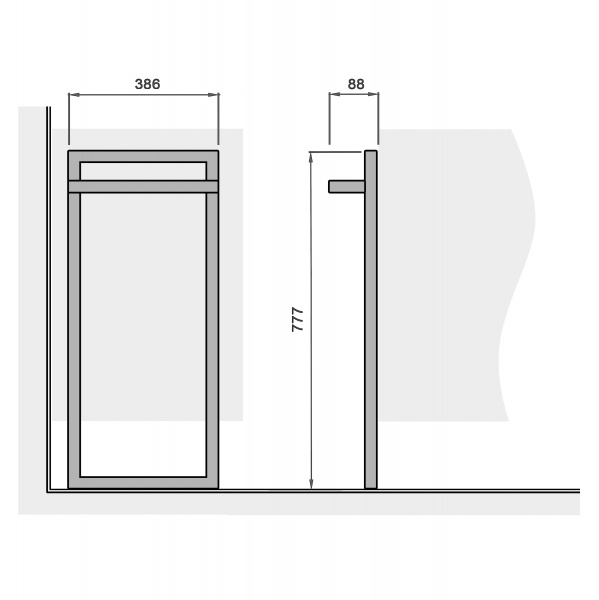 Опора для тумбы Мойдодыр с полотенцедержателем