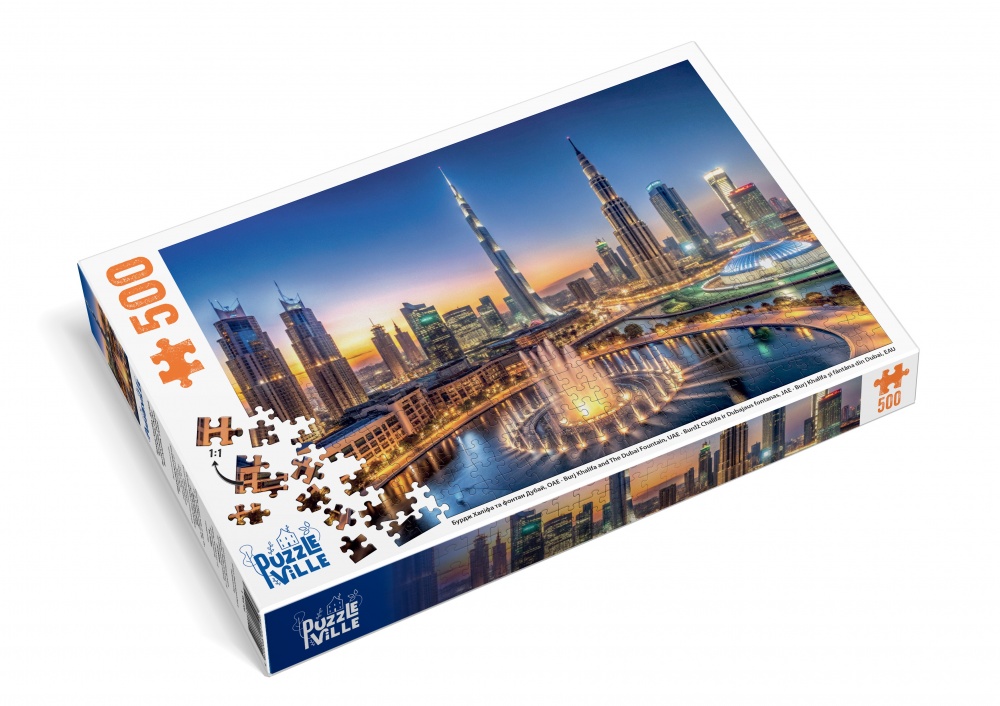 Пазл PUZZLEVILLE Бурдж-Халифа и фонтан Дубай, ОАЭ 500 элементов PZL500_3