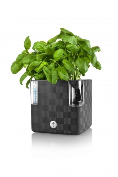 Вазон пластиковый Plastkon Cobble 14x14x14 см прямоугольный 3,2л антрацит 