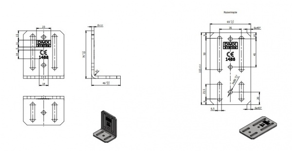 Уголок монтажный Domax L-образный 75x45x65 мм 4 мм KR3