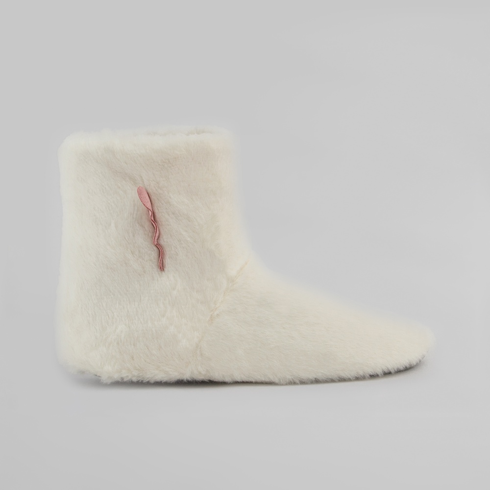 Капці домашні Twins хутрянi з крильцями р.36/37 молочний