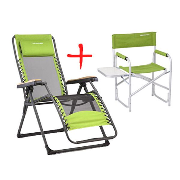 Шезлонг розкладний Кемпінг SV400 + стілець розкладний Кемпінг PR-300