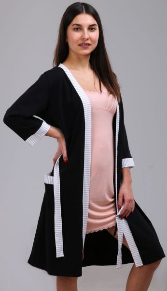 Халат Smileyworld 001/16160 р. L черный с серым 